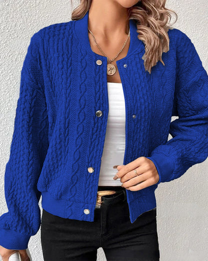 Cardigan Élégant En Tissu Texturé