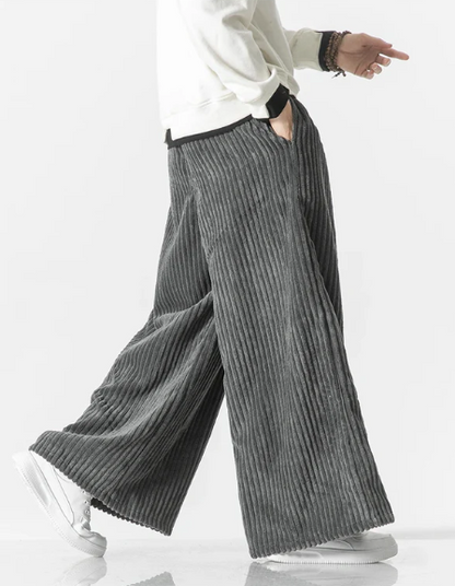 Pantalon Rétro Oversize En Velours Côtelé